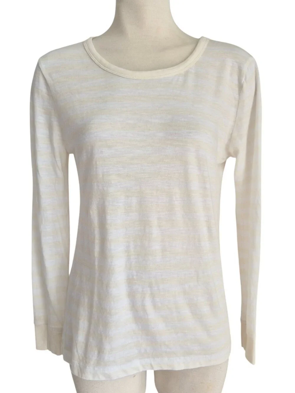 J. Crew Vintage Cotton Lightweight Base Layer Long Sleeve T-Shirt Soft Stripe S